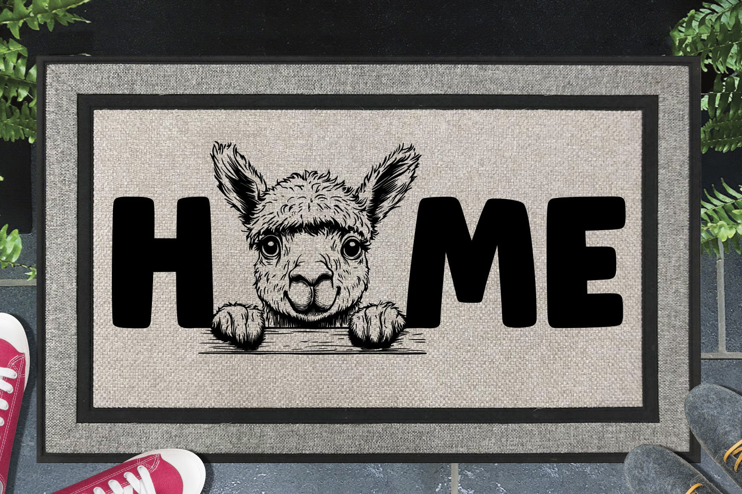 Alpaca Home Doormat No.1 - All Weather - Alpaca Welcome Mat - 18" x 30"