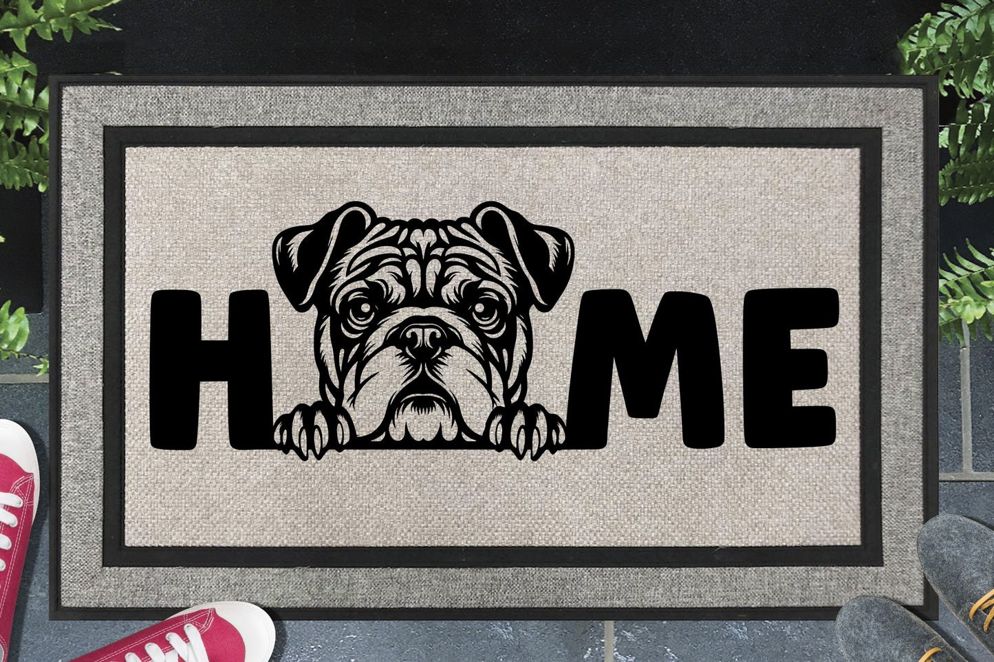 American Bulldog Home Doormat No.3 - All Weather - American Bulldog Welcome Mat - 18" x 30"