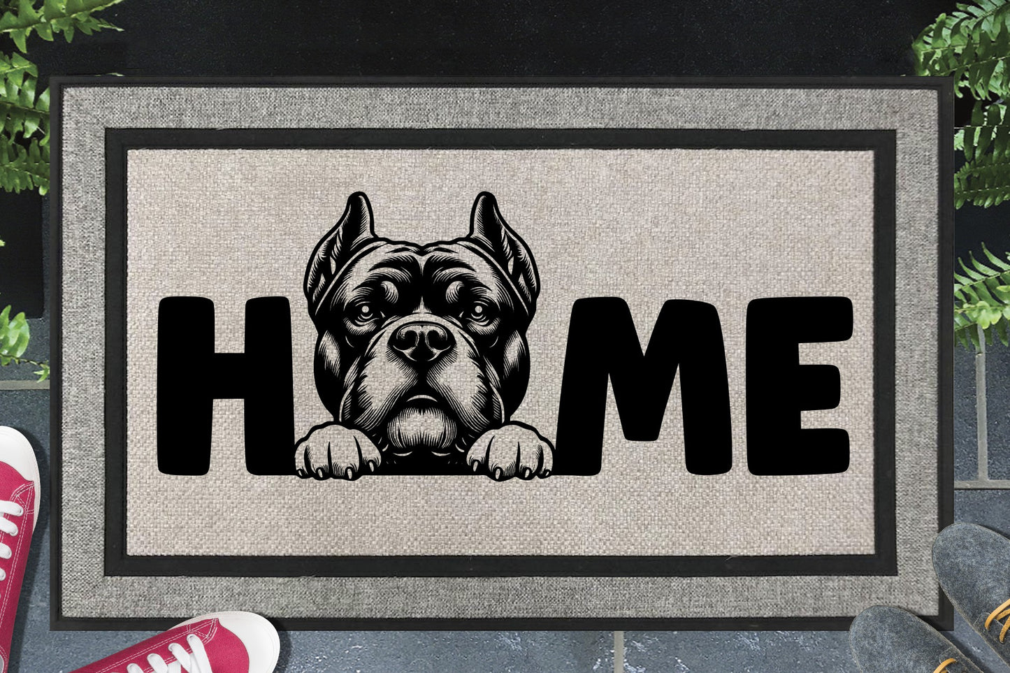 American Bully Home Doormat No.3 - All Weather - American Bully Welcome Mat - 18" x 30"